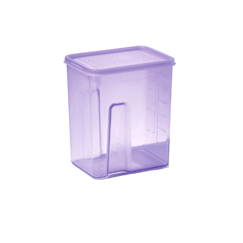 Purple storage container on a white background