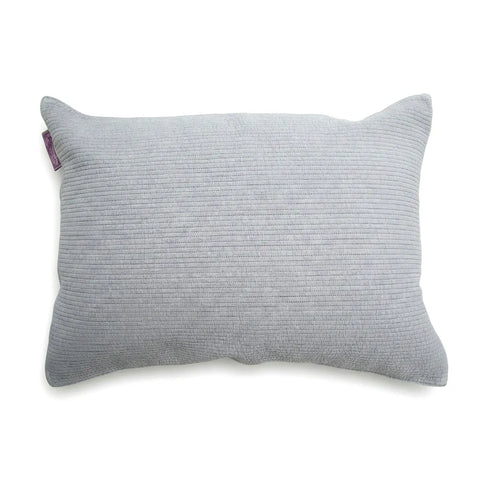 Gray textured pillow on a white background
