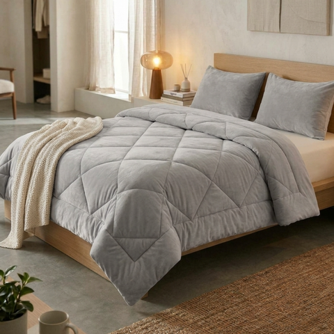Casa Lux Solid Microfiber Comforter Set