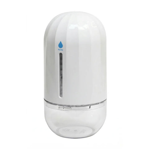 White humidifier with clear base on a white background