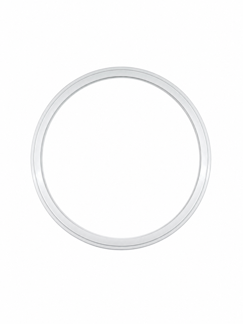 A circular white silicone gasket, centered on a plain white background.