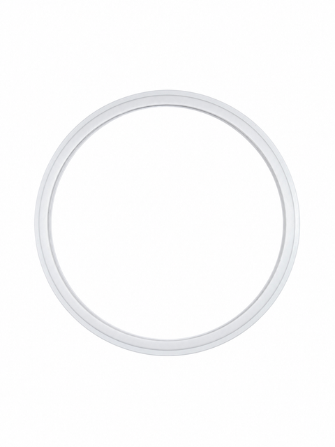 A circular white silicone gasket, centered on a plain white background.