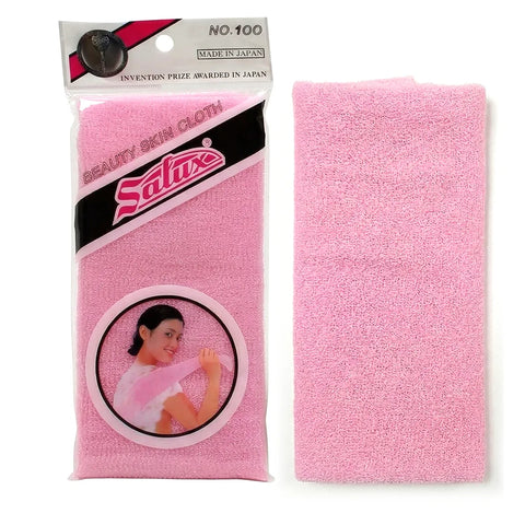 Pink beauty skin cloth with packaging on a white background