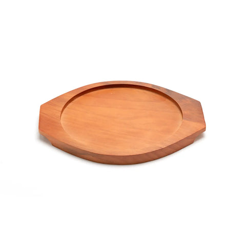 Wooden trivet on a white background