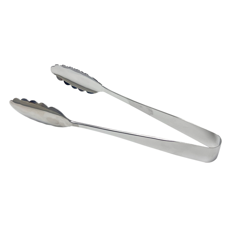 Metal tongs on a white background