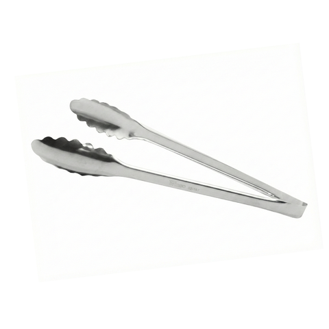 Metal tongs on a white background