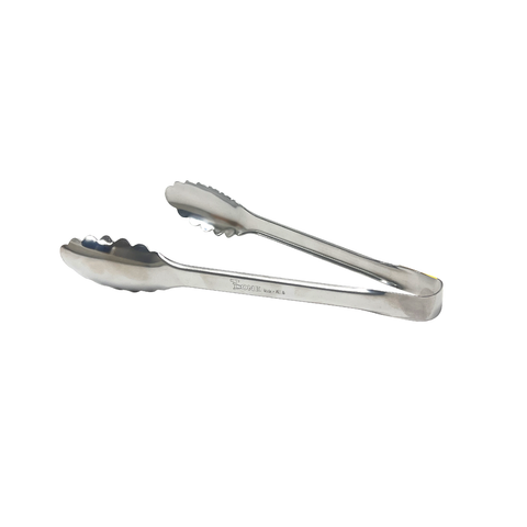 Metal tongs with a white background