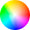 Color wheel with a gradient from green to red on a white background