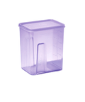 Purple storage container on a white background