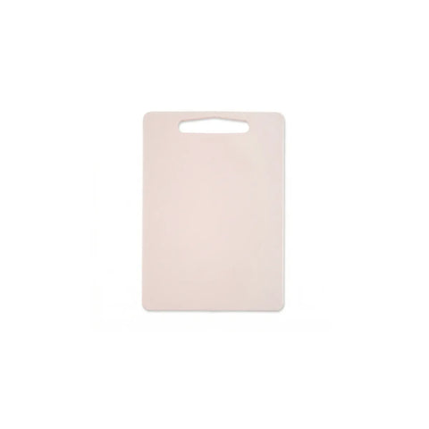 Beige cutting board on a white background
