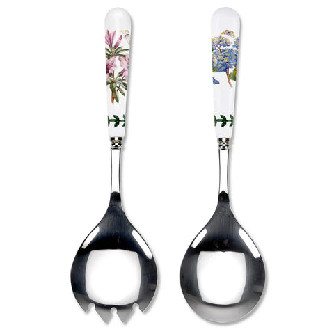 Two decorative spoons with floral handles on a white background