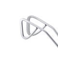 Close-up of polished metal tong tips with a textured grip, shown on a plain white background.