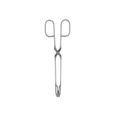 A pair of stainless steel wire tongs with looped handles and a crossed center design, shown on a plain white background.