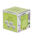 A boxed set of three low bowls from the Botanie Garden, shown in its original packaging. The packaging is white with a light green front panel and botanical illustrations.