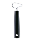 A black cylindrical tool with a silver metal loop handle and a small triangular cutout near the bottom, shown on a plain white background.