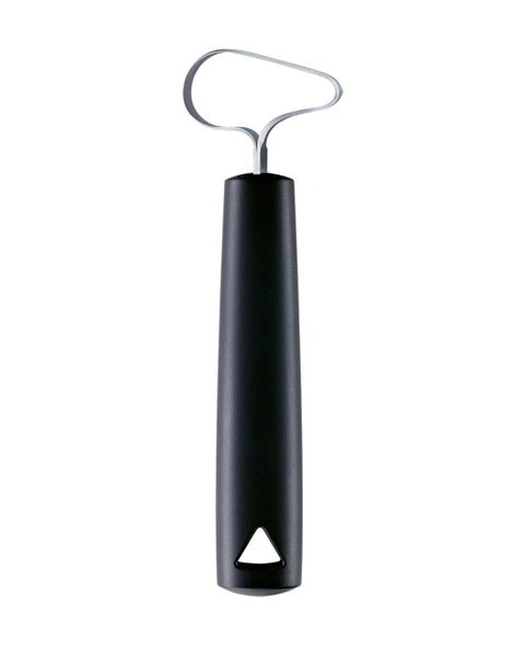 A black cylindrical tool with a silver metal loop handle and a small triangular cutout near the bottom, shown on a plain white background.