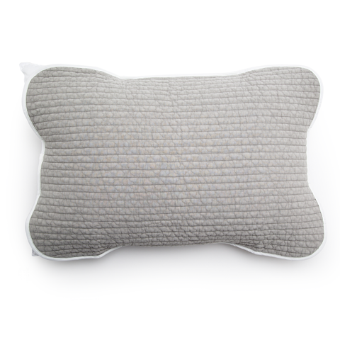 Gray textured pillow on a white background