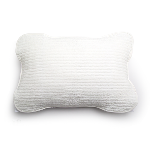 White textured pillow on a white background
