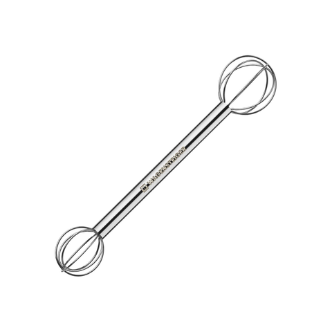 A dual-ended ball wire whisk made from stainless steel with the 'WAGENSTEIGER' logo in the middle on a white background.