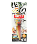Japanese package of a handheld peeler with a rotating blade, shown on a plain white background. The product is in its retail blister packaging with Japanese text and small usage illustrations.