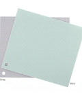 Two rectangular mats, one gray and one mint green, on a white background.