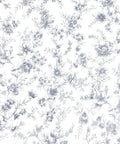 Floral pattern with blue flowers on a white background