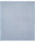 Light blue geometric patterned mattress pad on a white background