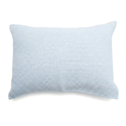 Light blue textured pillow on a white background
