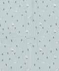Pattern of geese and feathers on a textured blue background