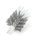 Cleaning brush with gray bristles on a white background