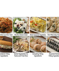 Collage of various food items with labels on a white background