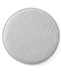 Round gray seat cushion on a white background