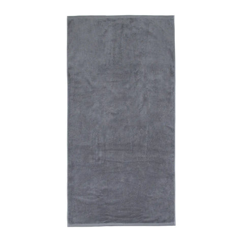 Gray towel on a white background