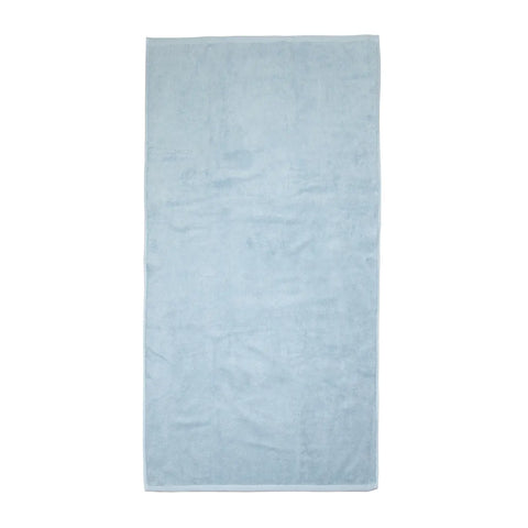 Light blue towel on a white background