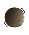Cast iron skillet on a white background