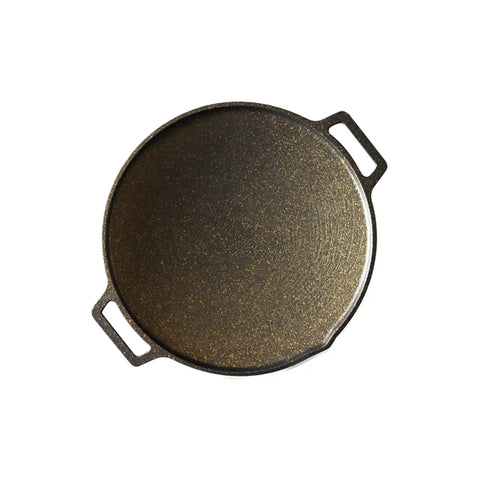 Cast iron skillet on a white background