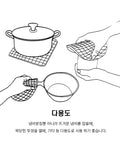 Diagram of ways to use square silicone trivet