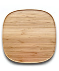 Wooden square placemat on a white background
