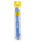 A packaged pair of blue chopsticks with cartoon character graphics, sealed in a clear plastic sleeve with a yellow header card.