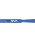 A blue plastic chopsticks holder with chopsticks with 'Little Pockets' text and cartoon characters printed on the side, shown horizontally against a plain white background.