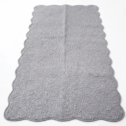 Gray textured bath mat on a white background