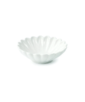 White flower shaped ceramic bowl on a white background