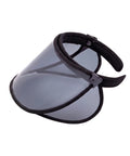 Black adjustable visor hat with a translucent tinted visor on a white background
