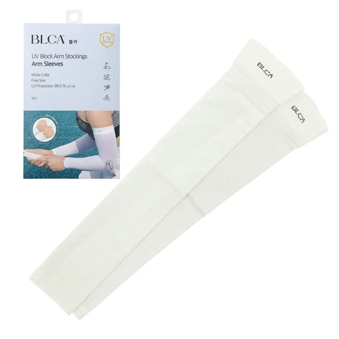 White arm sleeve with packaging displaying 'BLCA' branding on a white background
