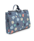Foldable sleeping bag with cartoon character pattern on a white background