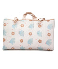 Foldable shopping bag with elephant pattern on a white background