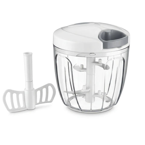 White and gray kitchen chopper on a white background