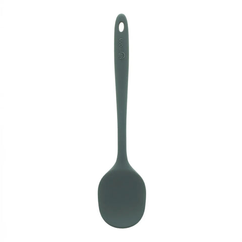 Green silicone spoon on a white background