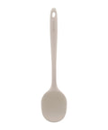 Gray stirring spoon on a white background