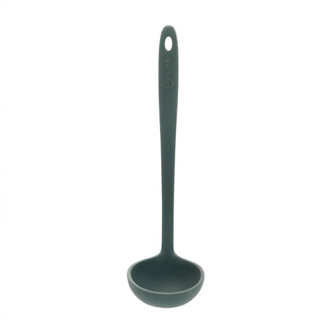 Green ladle on a white background